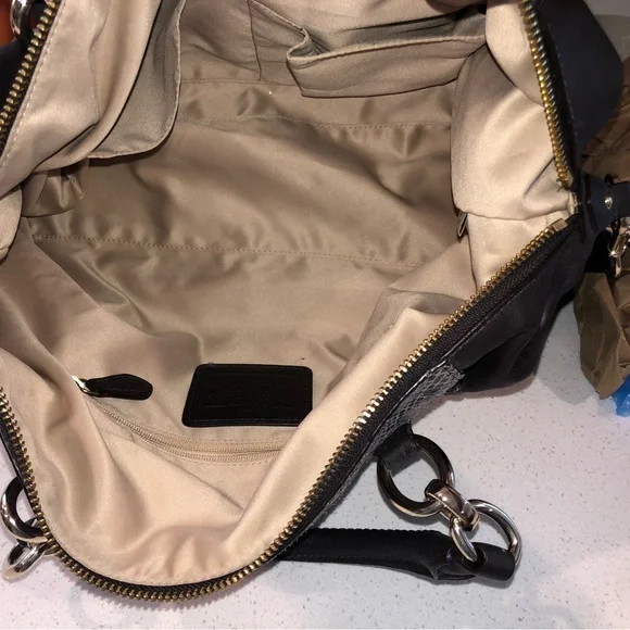 Coach Collette Satchel Python Leather Bag (2014) NWOT - Picture 8 of 15